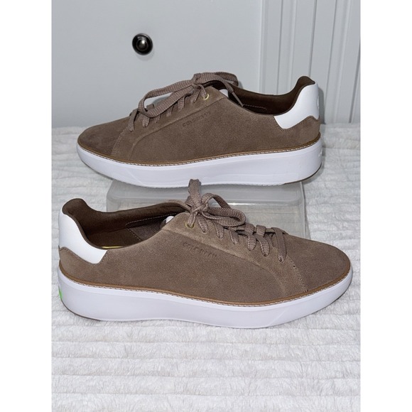 Cole Haan Men's GrandPrø Topspin Sneaker Style W29202 Suede Brown Womens 10B - Picture 1 of 10